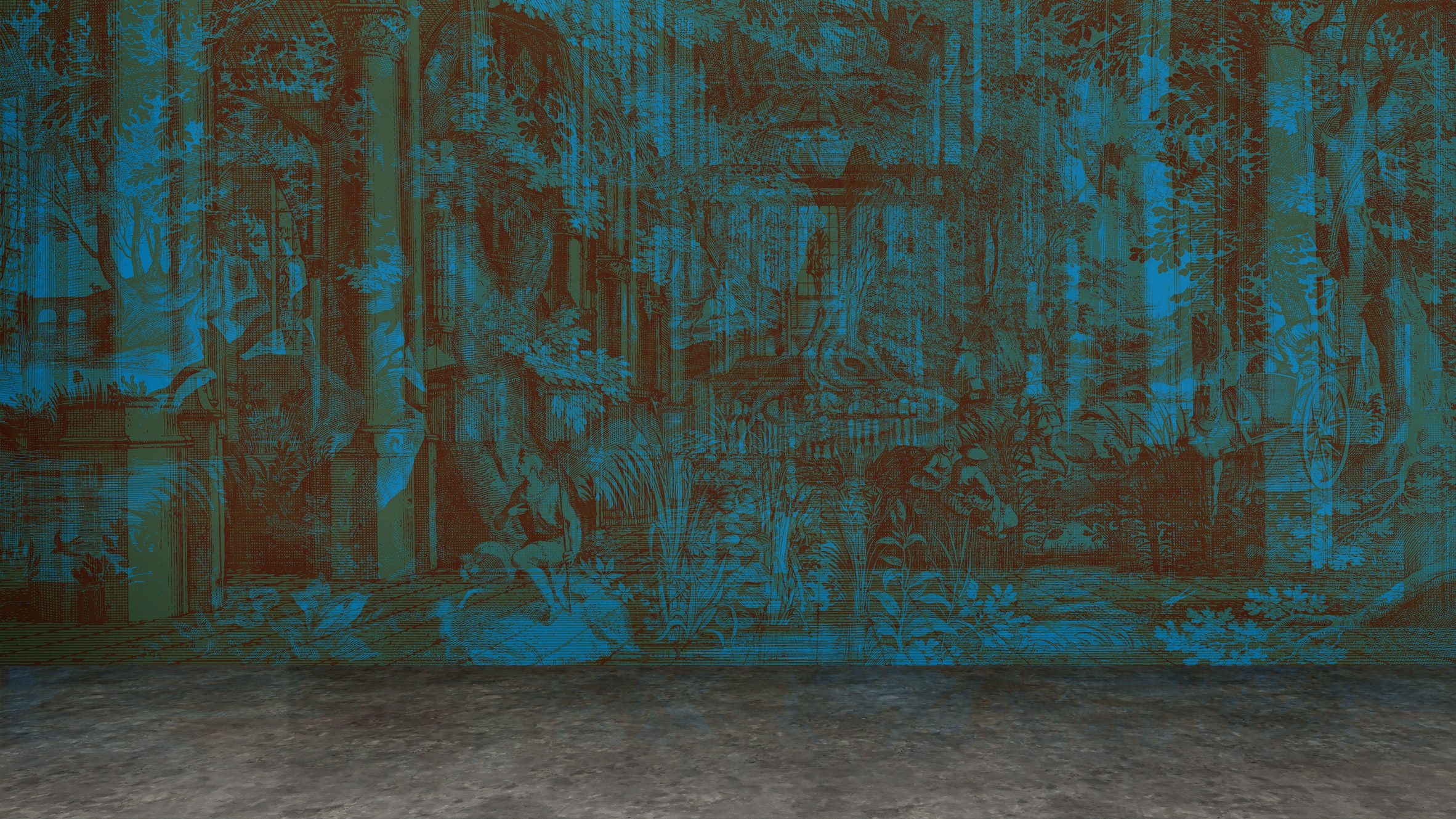 Carnovsky's RGB-Not wallpapers turn enchanted forests into contemporary frescoes, image via Dezeen